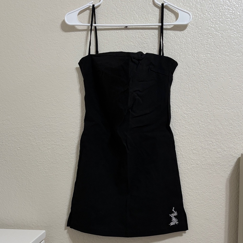 UNIF Black Mini Dress with Spaghetti Straps